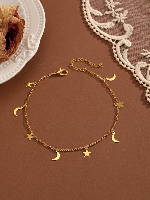 QIAMNI Summer Bohemia Crystal Cubic Zirconia Anklet For Women Girls