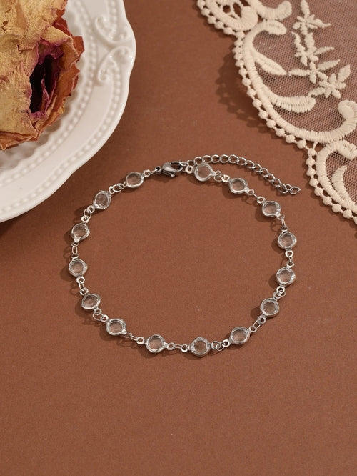 QIAMNI Summer Bohemia Crystal Cubic Zirconia Anklet For Women Girls